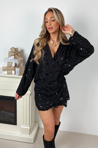 Vestitino con Paillettes Nere -Lunaro Milano