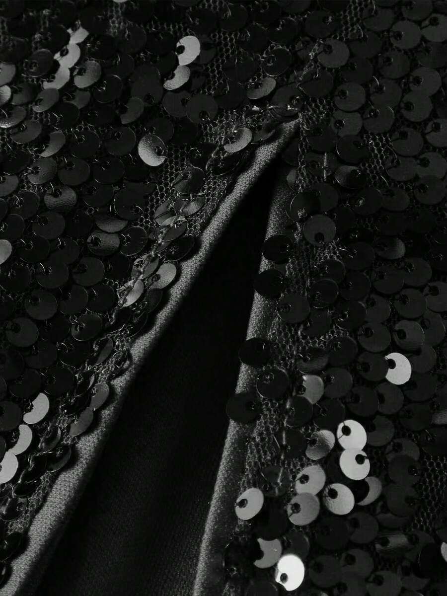 Gonna Elegante con Paillettes Bordeaux - Bodycon con Spacco Laterale