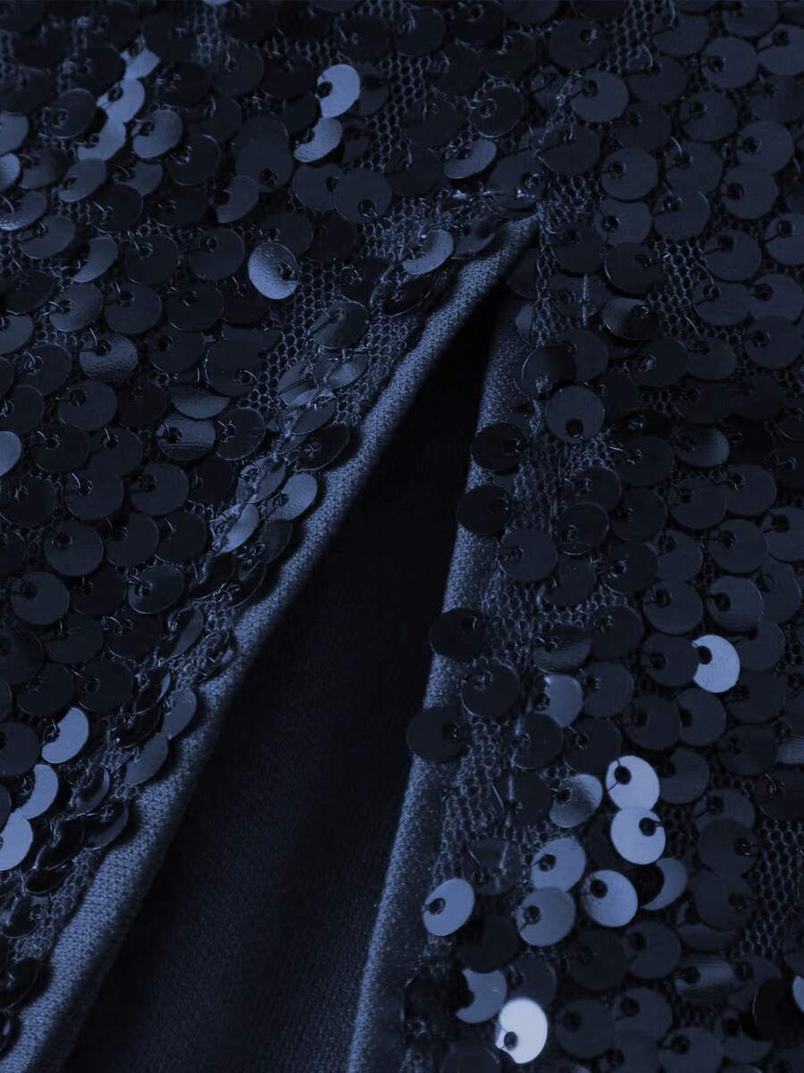 Gonna Elegante con Paillettes Bordeaux - Bodycon con Spacco Laterale