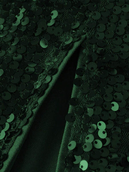 Gonna Elegante con Paillettes Bordeaux - Bodycon con Spacco Laterale