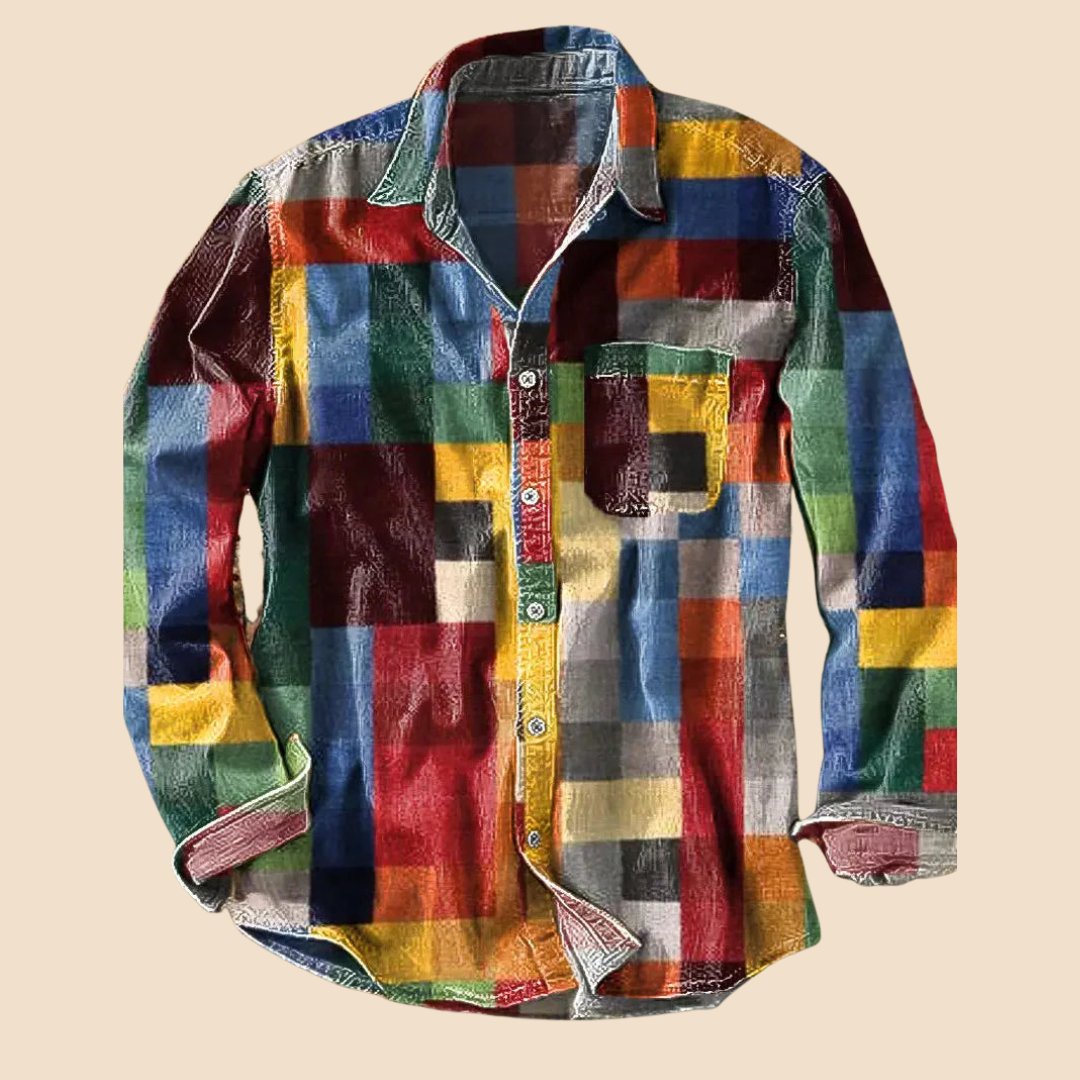 Simone|Camicia vintage arcobaleno