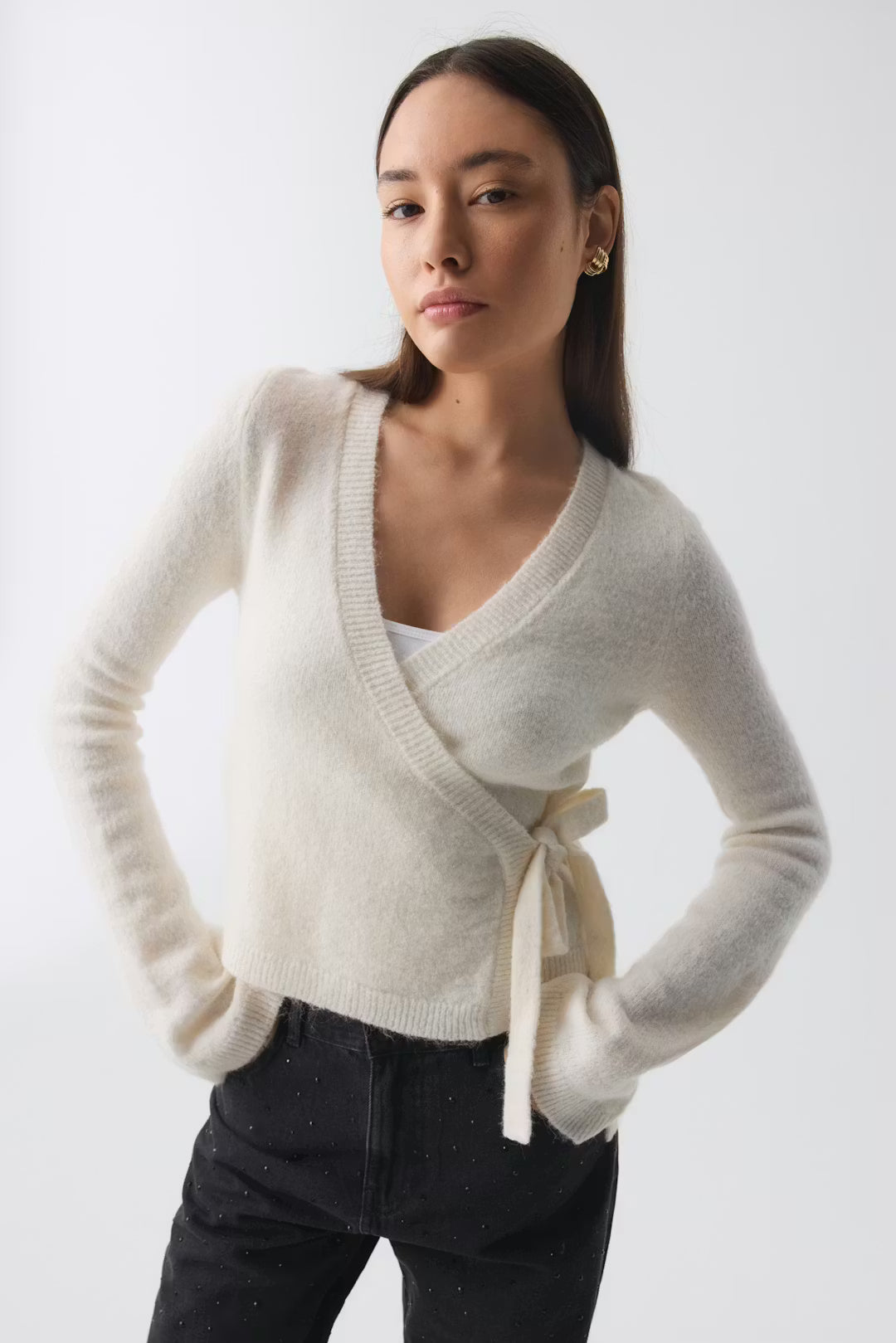 Cardigan Avvolgente in Maglia