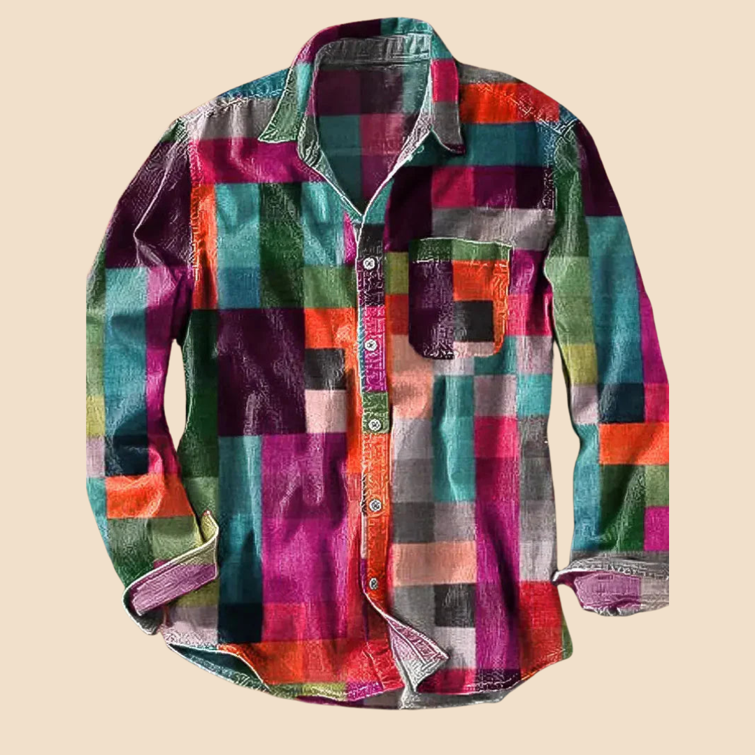 Simone|Camicia vintage arcobaleno
