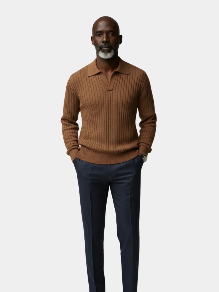 Maglione Polo a V Righe - Viretti