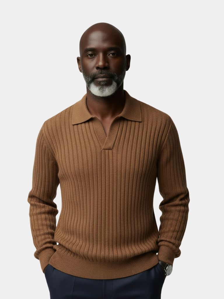 Maglione Polo a V Righe - Viretti