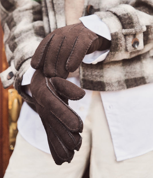 Gants en cuir chocolat Milly