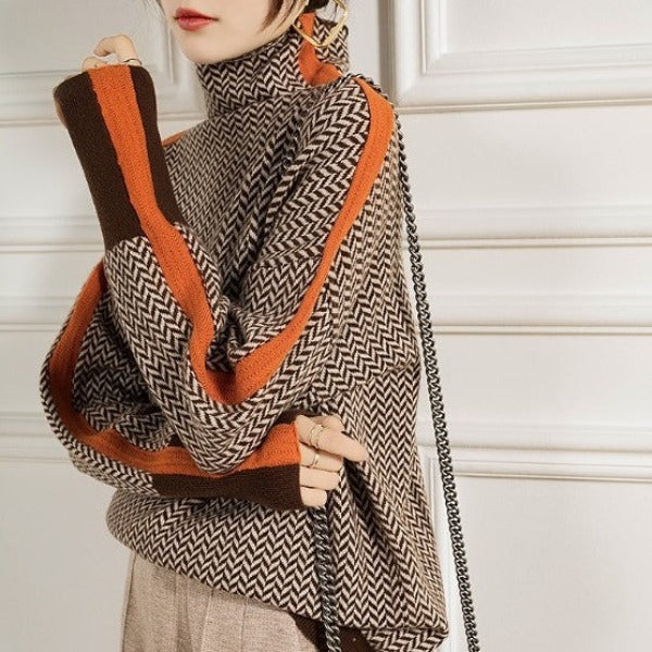 VALENTINA™ | DOLCEVITA JACQUARD CON BANDE A CONTRASTO